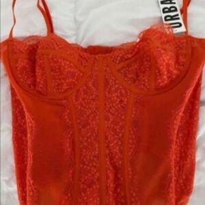 orange corset top